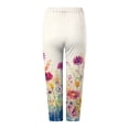 thumbnail image 5 of vigerkar Capri Pants for Women Vintage Boho Floral Printed Yoga Leggings Casual Summer High Waisted Knee Length Pants (Beige, L), 5 of 5