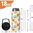thumbnail image 3 of Fall Pumpkin 18oz Water Bottles with Flip Straw & Spout Lid, Colorful Pumpkins Stainless Steel Travel Sport Water Bottle, Holiday Gifts for Women Men (1 PC), 3 of 6