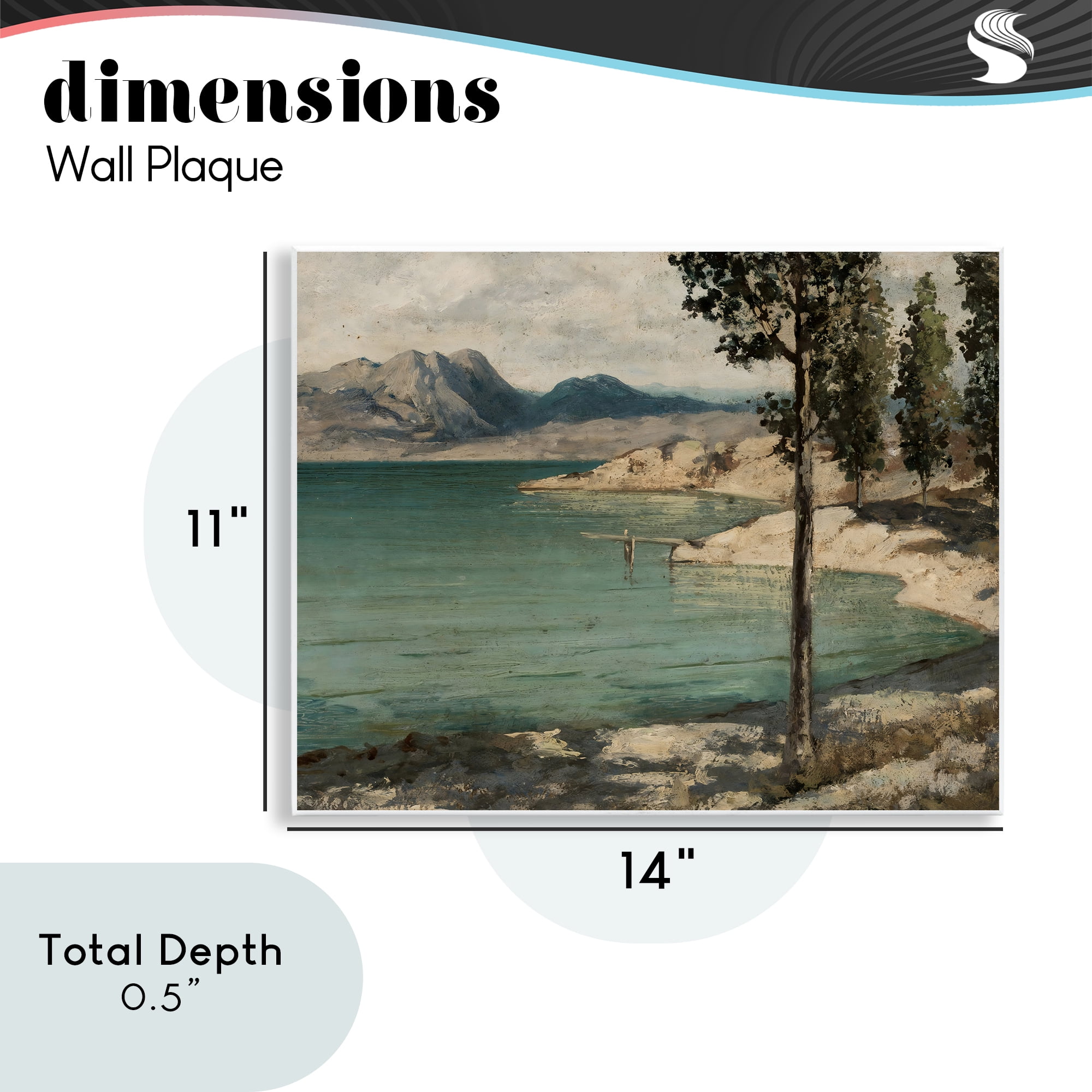Stupell Industries Tranquil Shore with Trees Wall Plaque Art, design by Arlington Prints