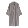 thumbnail image 5 of Men’s Lightweight Seersucker Bathrobe Cotton Classic Casual Nightwear with Pockets, 5 of 9