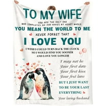 Wife Gifts from Husband, Wife Birthday Gift Ideas, Wedding Anniversary Romantic Gifts for Wife Her, I Love You Gifts for Her, Flannel Throw Blanket to My Wife 60"x50"
