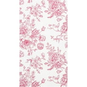100 Floral Guest Napkins Pink and White Toile Disposable Paper Napkins Decorative Flower Bathroom Hand Towels for Bridal Baby Shower Tea Party Birthday Party Supplies