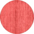 thumbnail image 1 of Ahgly Company Machine Washable Indoor Round Abstract Red Modern Area Rugs, 8' Round, 1 of 4