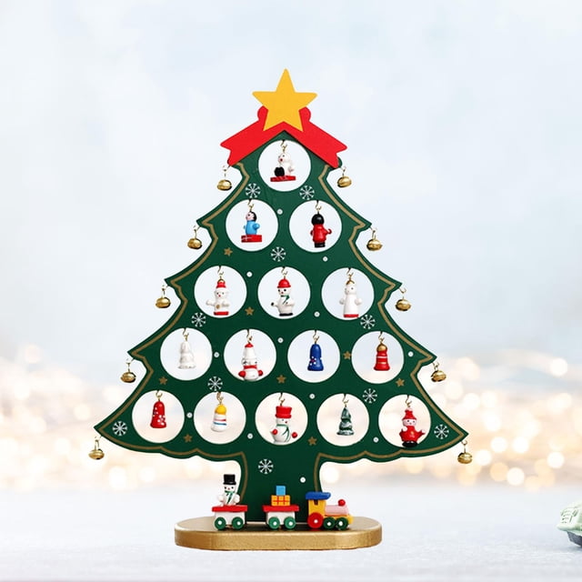 Decoración de escritorio BLESIY de Navidad de madera mini adornos