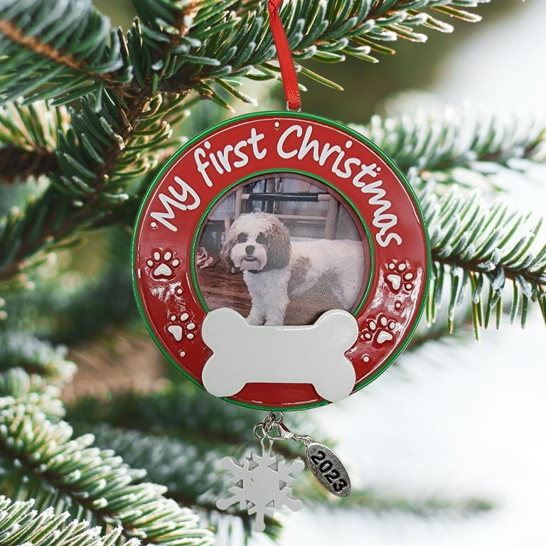 Dogs First Christmas Ornament Picture Frame Dog Christmas Ornaments My Puppy 1st Xmas Personalization at Home Year Tag with Gift Bag Included Walmart