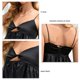 thumbnail image 4 of Blusa sin mangas con cuello en V y tirantes finos con dobladillo plisado para viajes al aire libre y trabajo, 4 of 7