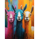 thumbnail image 1 of Qisvanset 12x16 Inch 2D Flat Framed Canvas Art, Vibrant Llama Goat Sheep Farm Animal Boho Wall Art Home Room Decor, 1 of 5