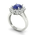 thumbnail image 2 of 2.72 ct Oval Cut Simulated Tanzanite with Simulated Diamond Halo Accents 14K White Gold Womens Engagement Ring, 2 of 5