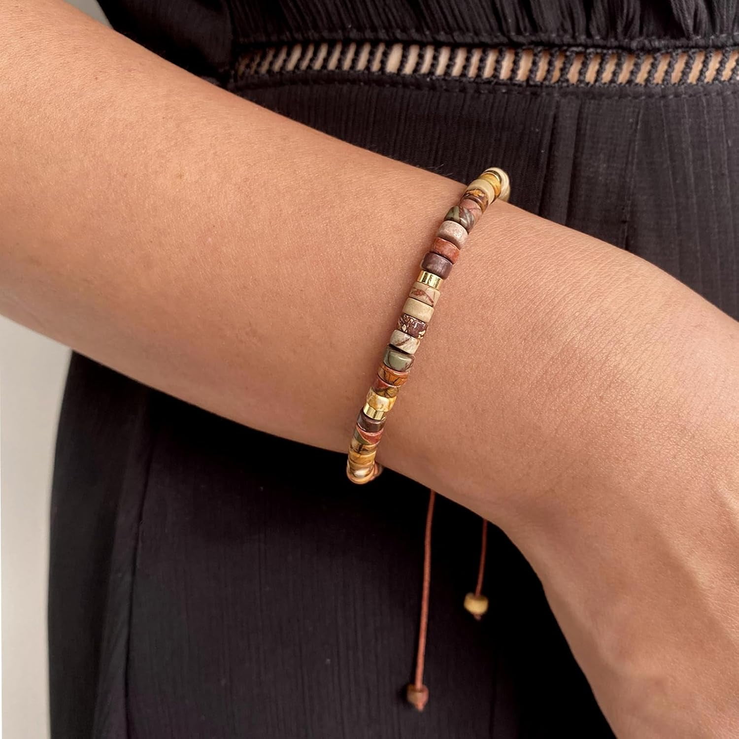 PJRYC Inspirational Gifts Healing Natural Stone Bracelets-Thinking of You,Get Well Soon Encouragement Gifts Strength Bracelets for Women Friends Sister,Christmas Stocking Stuffers Thanksgiving Basket
