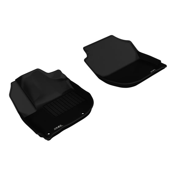 3D MAXpider Custom Fit Kagu Floor Mat (Black) Compatible with Honda Fit 2015-2020 / HR-V 2016-2022 - Front Row