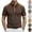#01 Brown, variant on Corduroy Accent Polo Shirts for Men Stand Collar Short Sleeve Quarter Button Placket Casual Loose Fit Waffle Fabric Daily Wear Polo Shirts, #01 Black, XL