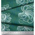 thumbnail image 3 of Soimoi Moss Georgette Fabric Animal Skin,Shell & Octopus Ocean Fabric Prints by Yard 42 Inch Wide, 3 of 3