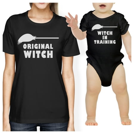 Witch In Training Mom and Baby Girl Bodysuit Matching Halloween Shirt