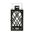 thumbnail image 2 of Llinc Store 14"H Modern Lantern Stainless Steel & Tempered Glass Hexagonal Structure Outdoor Lantern, Black, 2 of 9
