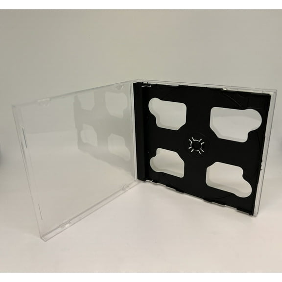 10 PCS 10.4MM SUPER SLIM 3 CD/DVD JEWEL CASE BOX, BLACK TRAY, PPS-MS-3CDBT -FTB