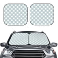 thumbnail image 2 of Balery 2 Piece Daisy Plaid Blue Car Windshield Sun Shade|Foldable Front Windshield Shade for Car Front Window for Most Sedans SUV Truck-Large, 2 of 7