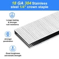 thumbnail image 3 of Staples SimCOS 304 de acero inoxidable calibre 18, 1 cm, 960 unidades, 3 of 6