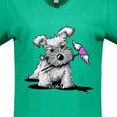 thumbnail image 4 of Inktastic Schnauzer with Heart Women's V-Neck T-Shirt, 4 of 5