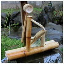 Garden Water Fountain Bamboo, Japanese Garden Decoration, Outdoor Swing Pump Water Landscape Bamboo Water Feature Zen Fountain Set