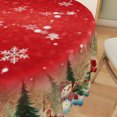 thumbnail image 3 of Duangreer Golden Christmas Plaid Round Tablecloth, Snowman Xmas Tree Gift Print, Waterproof Wrinkle Resistant, 70''Round, 3 of 6