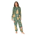 thumbnail image 2 of FORMRS Onesies Pajama for Adults Unisex Hoodie Winter Jumpsuit One Piece Sleepwear, Sizes S-2XL, Beige Christmas Gingerbread, 2 of 7