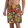 thumbnail image 2 of Kll Hippie Peace Love Men'S Casual Summer Beach Shorts Hawaiian Shorts With Pockets-X-Large, 2 of 9