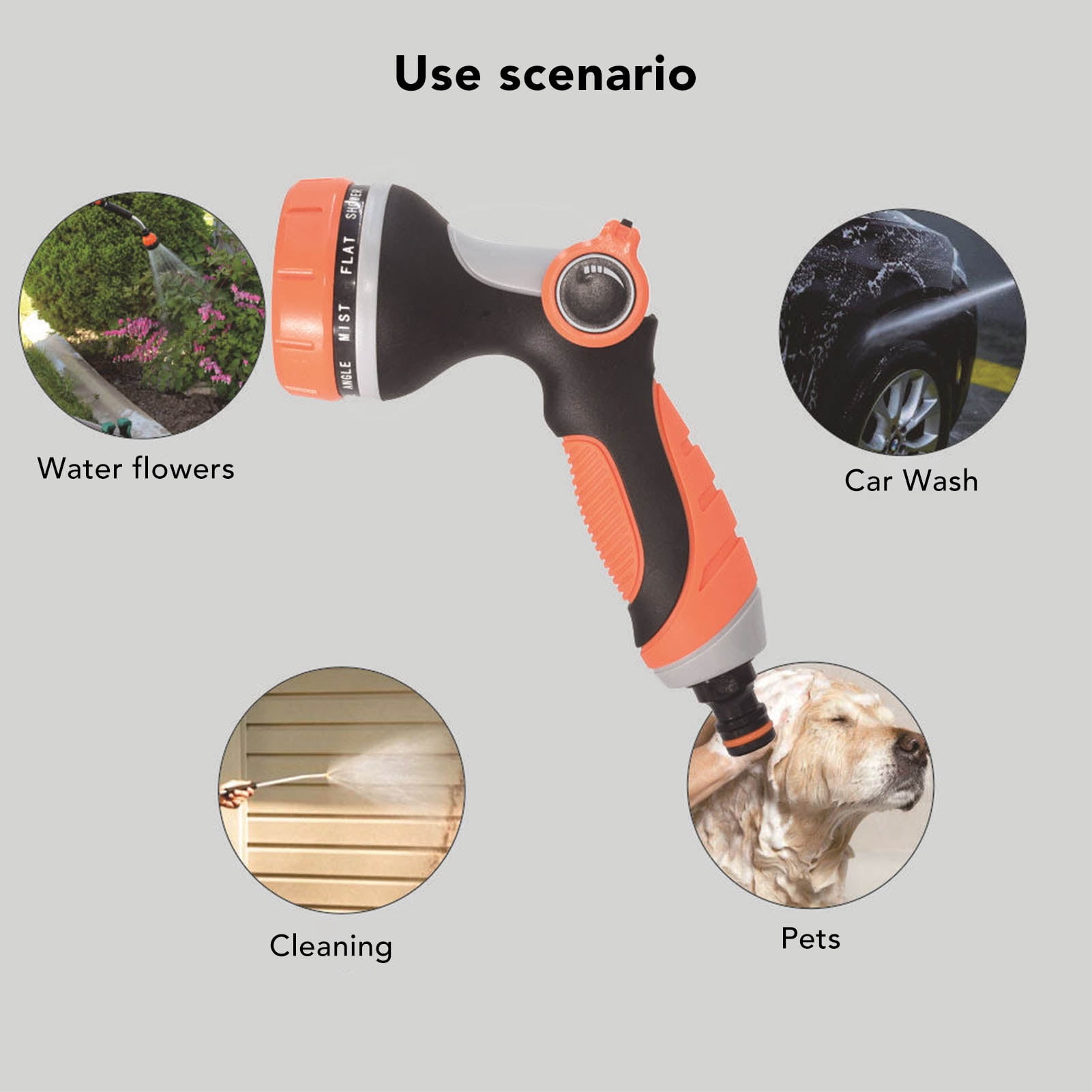 Garden Nozzle Sprayer, Simple Operation Handheld 10 Irrigation Modes Water Hose Nozzle  For Plants