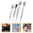 thumbnail image 3 of Miangastore 4pcs Anti-Slip Stainless Steel Tweezers Set For Stamps Coins Eyelash Extensions Silicone Coated Tips For Precision Crafting, 3 of 8