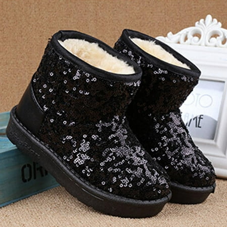 Infant Toddler Baby Girls Sequins Boots Boys Kids Winter Thick Snow Boots
