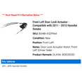 thumbnail image 2 of Front Left Door Lock Actuator - Compatible with 2011 - 2015 Hyundai Sonata 2012 2013 2014, 2 of 3