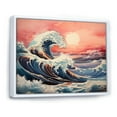 thumbnail image 2 of Designart "Masterpiece Pink Great Wave of Kanagawa I" Nautical & Beach Floater Framed Wall Decor, 2 of 7