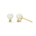thumbnail image 1 of Freshwater Pearl with Birthstone Stud Earrings, 1 of 2
