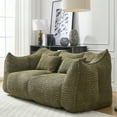 thumbnail image 5 of Oversized Bean Bag Chairs for Adults, 73" Fluffy Loveseat Bean Bag Sofa with Armrest and High-Density Foam Filled, Plush Comfy Lazy Sofa for Living Room, Bedroom, Apartment, Olive Green, 5 of 8