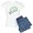 With Blue Strpe Pant, variant on CafePress - Cute Baby Beluga Women's Light Pajamas - Women's Short Sleeve Print T-Shirt and Pants Light Cotton Pajama Set