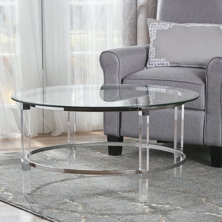 Christopher Knight Home Elowen Round Glass Coffee Table By