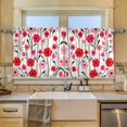 thumbnail image 2 of Yayeee Kitchen Curtains Tier Set of 2 Light Filtering 57"x24" Over Sink Window Panels, Pink Floral, 2 of 7