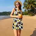 thumbnail image 3 of Fotbe Black Cow Sunflowers Vestido de Verano sin Mangas para Mujer – Vestido Midi Línea A, Estilo Camiseta Floral, Vestido Playero Casual y Fluido, 3 of 7