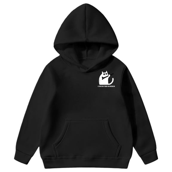 Kiijoy Toddler Girls Hoodie Cat Graphic Cozy Soft Hooded Sweatshirt Long Sleeve Pullover