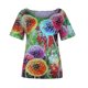thumbnail image 5 of Pntutb Tallas grandes Mujer Manga corta Impreso Cuello en V Tops Camiseta Blusa Pntutb Pntutb-621, 5 of 9
