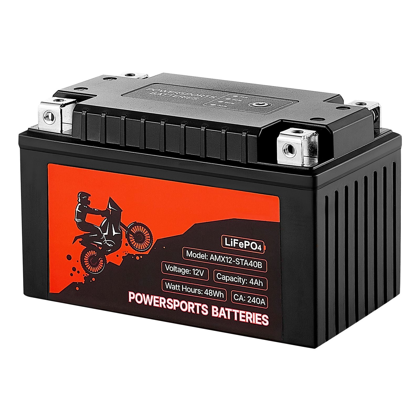 LiFePO4 Motorcycle Battery 12V 4Ah,Maintenance-Free Lithium Powersports Battery for ATV,Dirt Bike,Scooter,Jet Ski&UTV