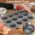 thumbnail image 2 of 12 Cavity Silicone Mini Muffin Pan With Metal Frame Non Stick Foldable Cupcake Pan Dishwasher Safe Temperature Resistant Egg Bites Pan With Double Handle for Oven, 2 of 11