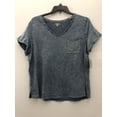 thumbnail image 5 of NWT! Falls Creek Women's Navy Blue Short Sleeve Washed Tee Top Shirt Size 1X, 5 of 11