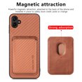 thumbnail image 3 of Cutyskin Carbon Fiber Texture PU Leather Case for Samsung Galaxy A04E, with Detachable Card Holder, Compatible Magsafe Charging, Ultra Thin Design Shockproof Phone Case for Galaxy A04E, Brown, 3 of 5