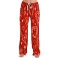 thumbnail image 2 of FrzhBrz Women's Valentines Day Comfy Pajama Pants Drawstring Lounge Pajama Pants Cute Love Heart Lounge Sleepwear Trousers, 2 of 5