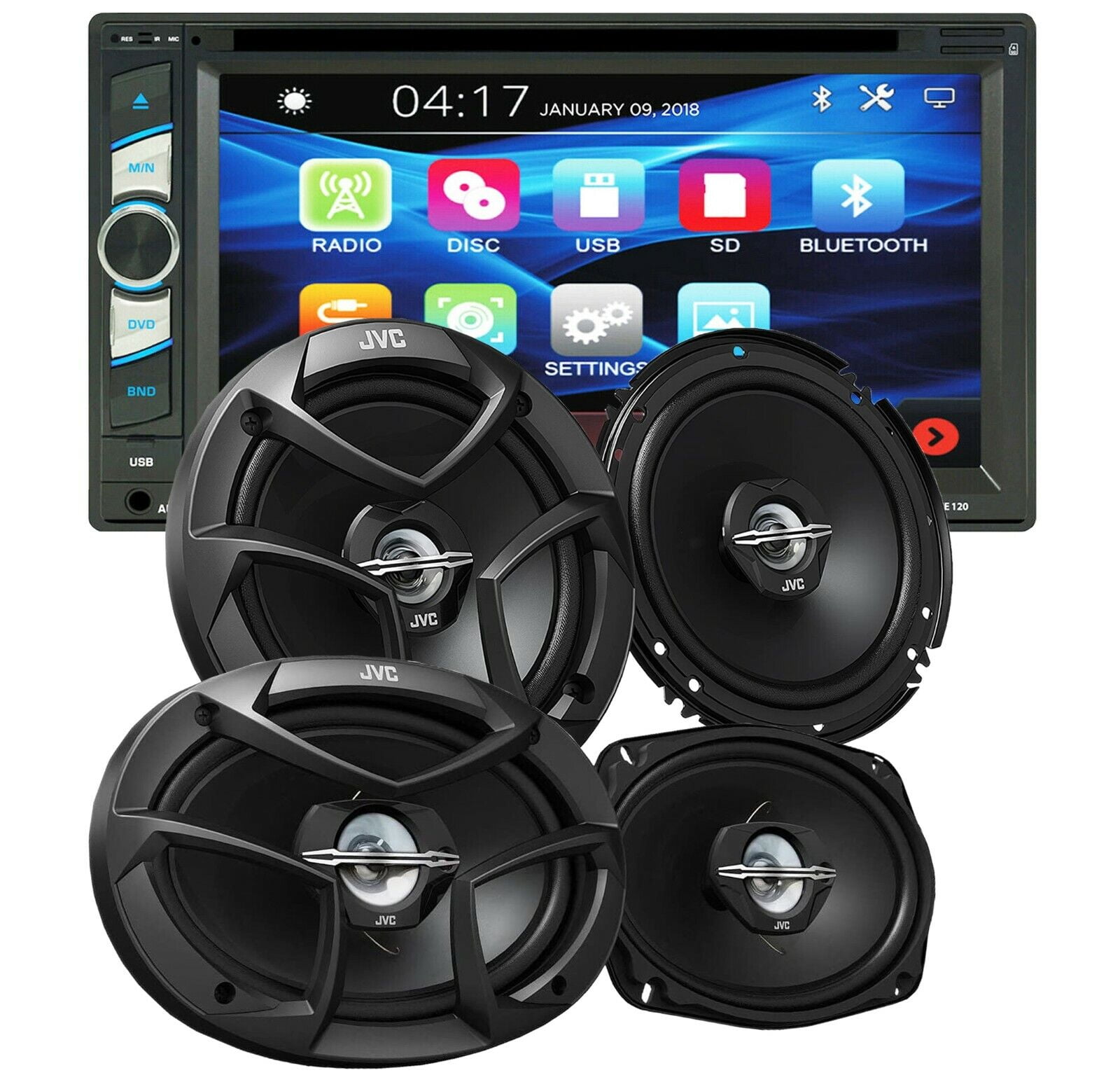 Blaupunkt SAN JOSE 120 6.2" 2DIN Receiver + 2x JVC 6.5" & 2x 6x9" Car