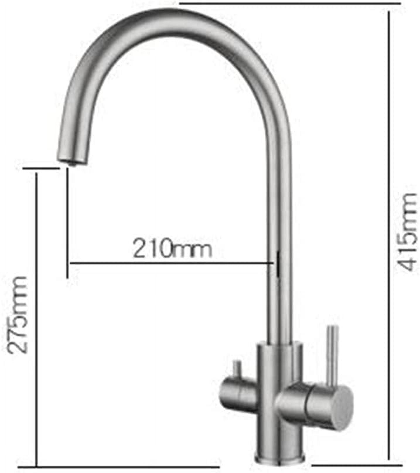 Kitchen Faucet 3 Way Stainless Steel 360 ° Rotation Kitchen Water Purifier Faucet Hot and Cold Water Pure Water 3 in 1 Kitchen Sink faucets Brushed
