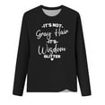 thumbnail image 4 of CLOISE Women's Sweatshirts With Words Oversized Sweatshirts Crew Neck Long Sleeve Hoodies Shirts Black Basic Tops Fall Soft Y2k Outfits S, 4 of 4