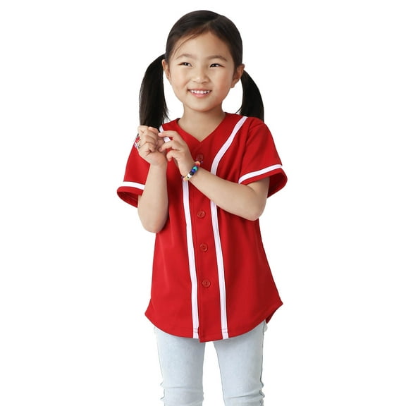Hat and Beyond Kids Active Athletic Baseball Button Down Jersey Uniform