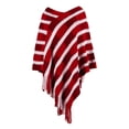 thumbnail image 1 of Cape Tricotée Chaude à Franges à Carreaux Colorés pour Femmes Automne Hiver, 1 of 2