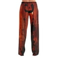 thumbnail image 6 of Women's Halloween Pumpkin Face Lounge Pants, Soft Elastic Waist Pajama Bottoms, Spooky Sleepwear for Fall and Holiday Parties,Deep Red 2XL, 6 of 7